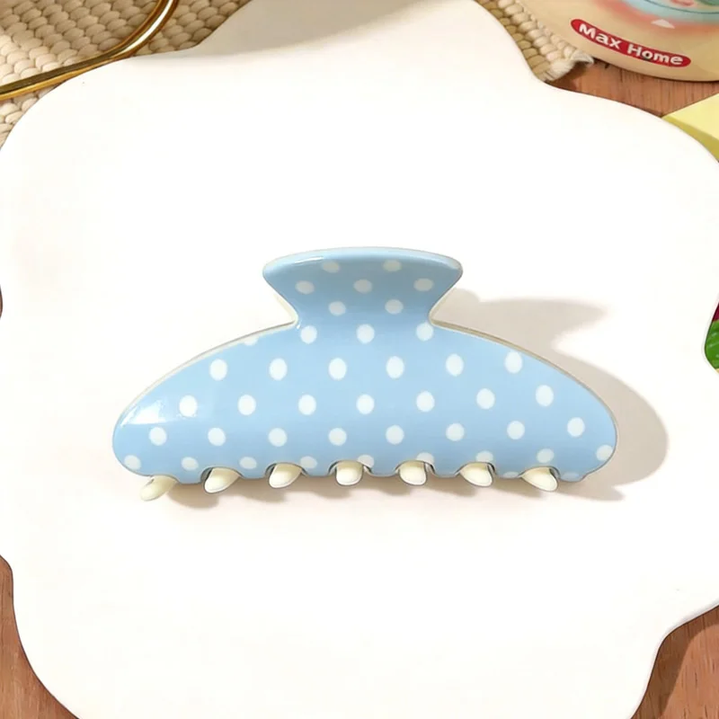 Korean Style Bright Color Hair Claw Clip For Women Polka Dot Clip Back Of The Head Plate Hair Clip Not Easy To Slip Off view 6