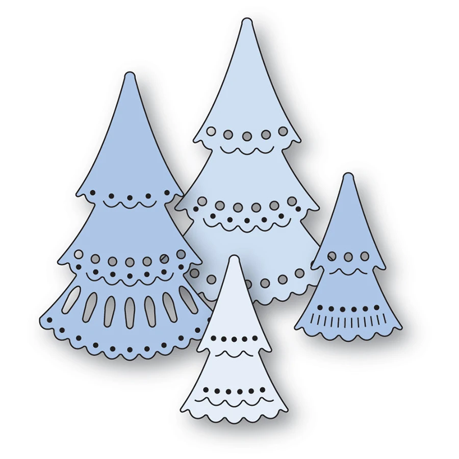 Lucky Goddess Metal Cutting Dies Nordic Whimsy Trees Diy Scrapbooking Photo Album Decorative Embossing Paper Card Crafts