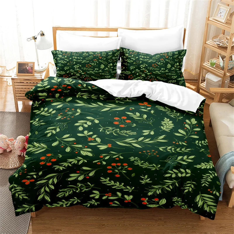 

Christmas Green Duvet Cover Fashion Girls Boys Bedding Set Queen Double Bed Set Comforter Set Children Bedding Duvet Cover Set