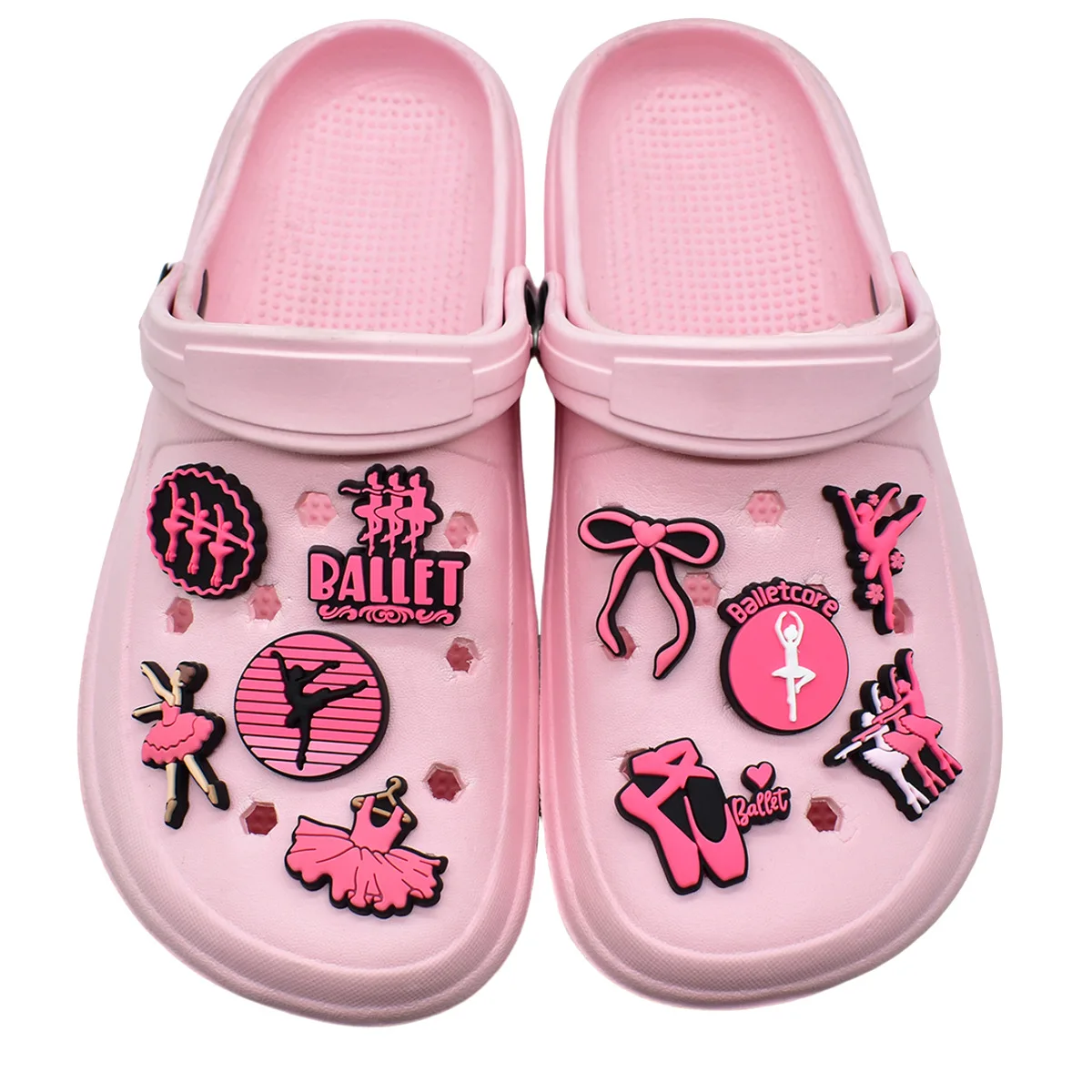

Pink Ballet Shoe Charms for Crocs Accessories Charms Clogs Bubble Slides Sandals PVC Pin Shoe Decorations Women Party Gifts