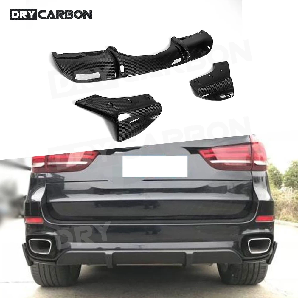 

Carbon Fiber Car Rear Bumper Lip Diffuser Splitters Aprons Bumper Trims Spoiler For BMW X5 F15 M Sport 2014-2018 FRP