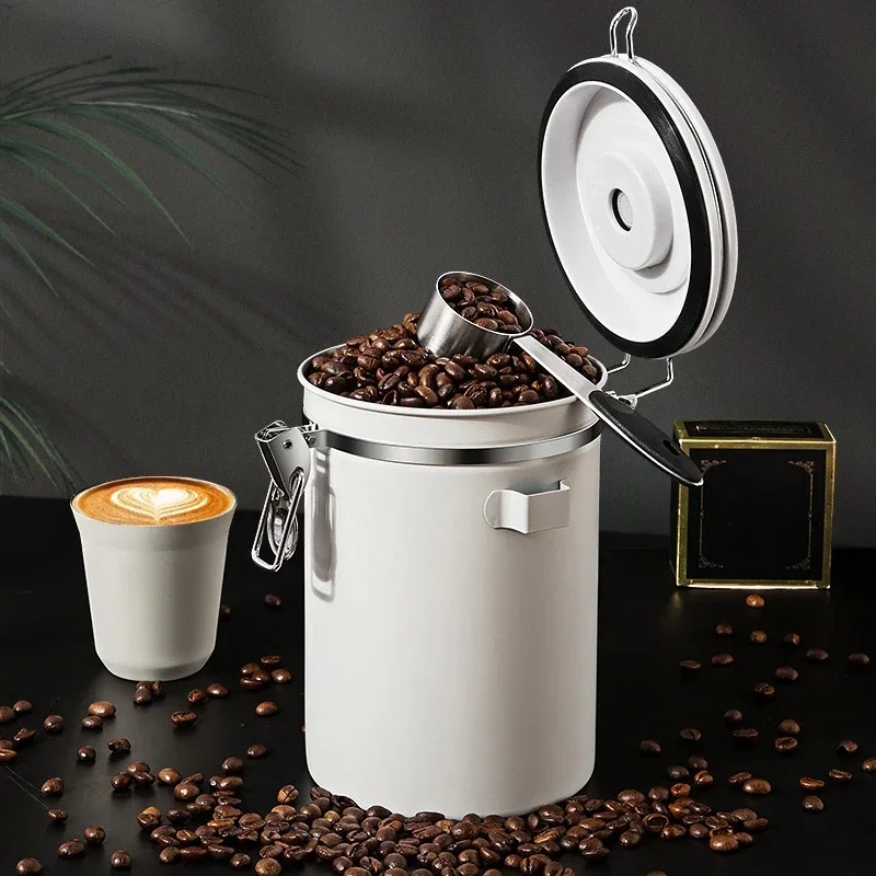 Coffee Beans Storage Tea Coffee Sugar Storage Jars Hermetic Pots Airtight Food Containers Stainless Steel Container Kitchen Pot