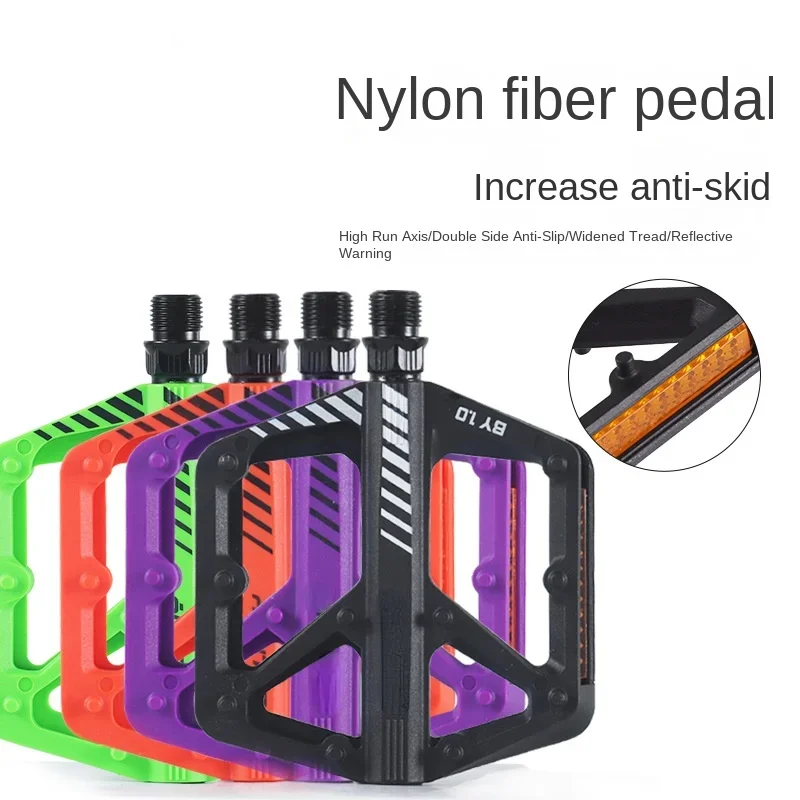 

Bicycle pedal nylon fiber pedal road mountain bike pedal enlarged non-slip bearing Double sided ten anti slip nails