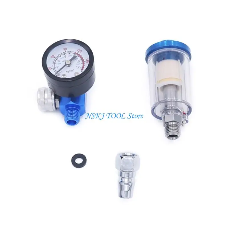 

L8RC Pneumatic SprayGun Air Regulator Gauges Pneumatic Tools Oil Water TrapSeparator