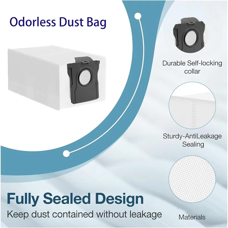 N09R-9PCS Dust Bag Replacement Set For Dreame D10 Plus Gen 2/RLD32GD Robot Vacuum Accessories