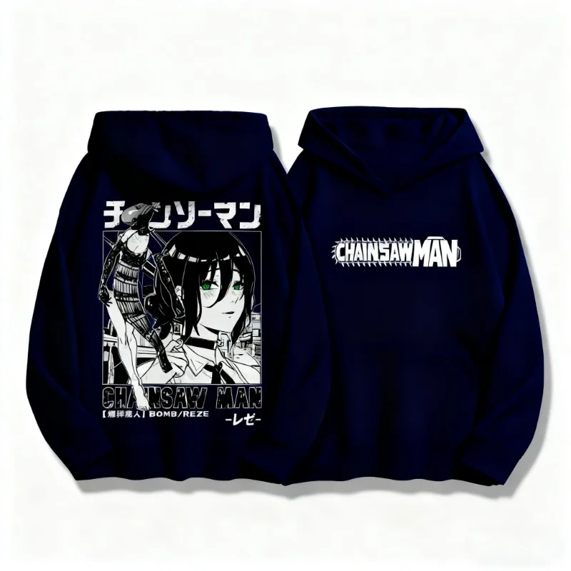 

Осень-зима Толстовка Бензопила Человек Резе с капюшоном Мужчины Женщины Оверсайз Y2k Унисекс Флисовые теплые пуловеры Хип-хоп Женская толстовка Топ