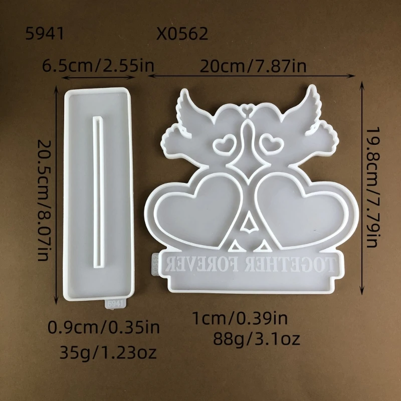 ซิลิโคนเรซิ่นแม่พิมพ์แม่พิมพ์หัวใจรูปร่างนกเรซิ่นเฟรมรูปแม่พิมพ์แม่พิมพ์ซิลิโคนปัจจุบันสำหรับผู้ที่ชื่นชอบการประดิษฐ์ Y08E
