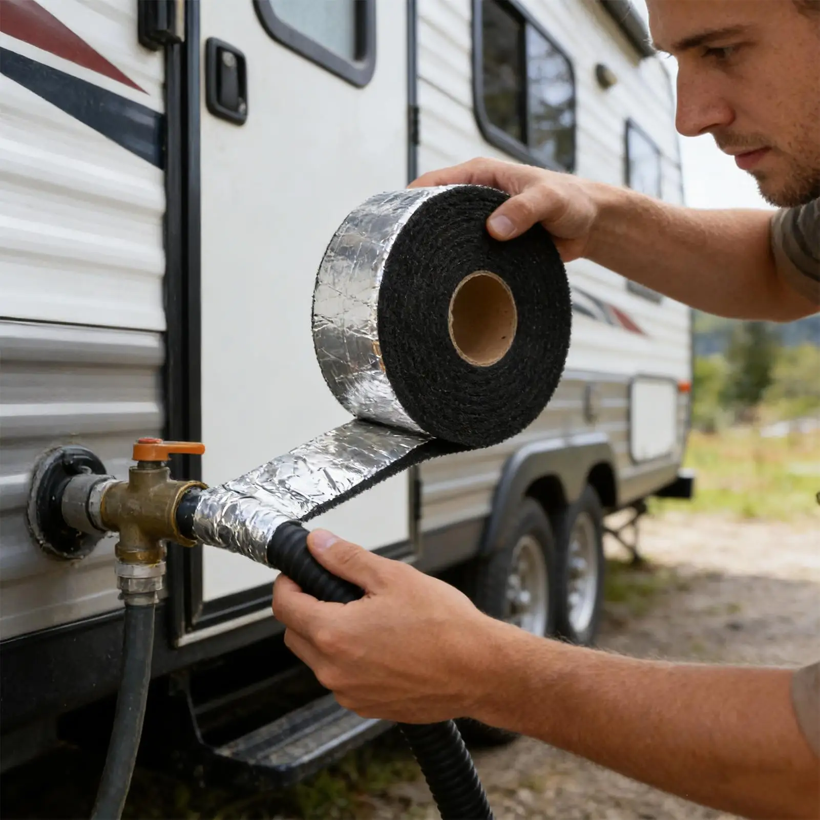 

Изоляционная пленка для труб, отделка из алюминиевой фольги, защита от замерзания, изоляционная пленка, водонепроницаемая для защиты труб с холодной и горячей водой на открытом воздухе