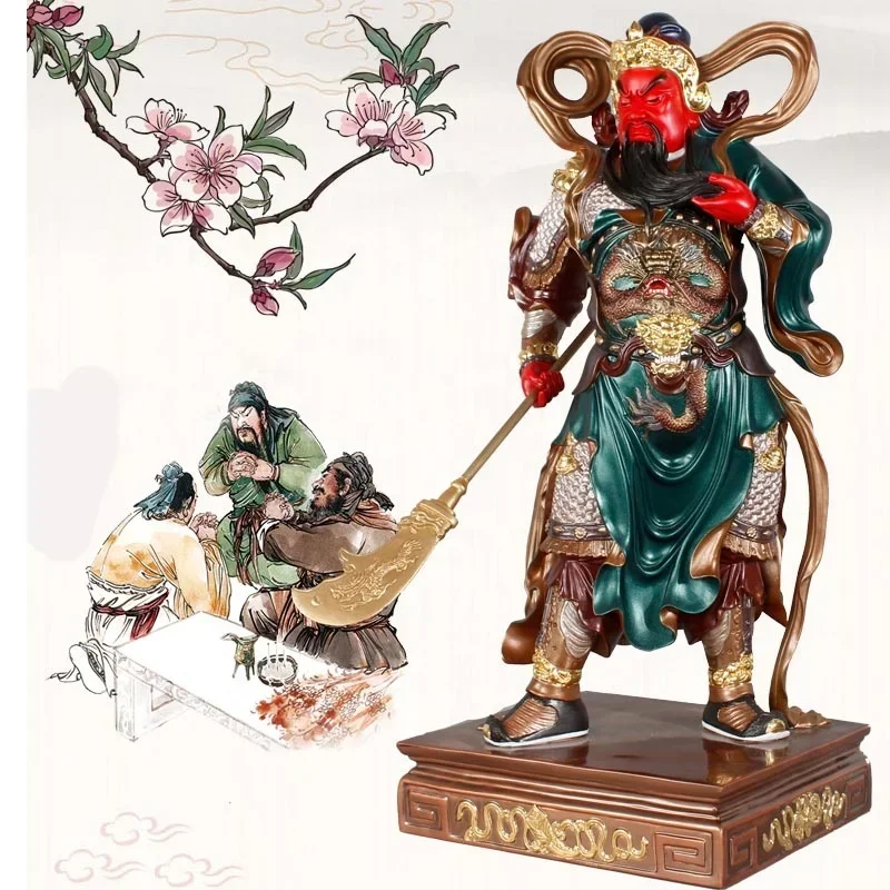 Pure Copper Guan Gong Martial God Statue Wucai God Galan Bodhisattva Erye Guangong Statue Yuguan Guan Statue Metal Crafts