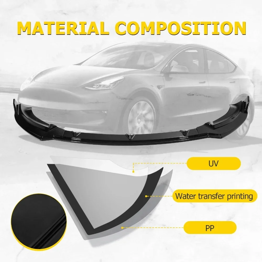 Per Tesla Modello Y 2017-2023 Paraurti Anteriore Inferiore Spoiler Labbro Auto Modifica Styling Paraurti Diffusore Lip Protector Body Kit