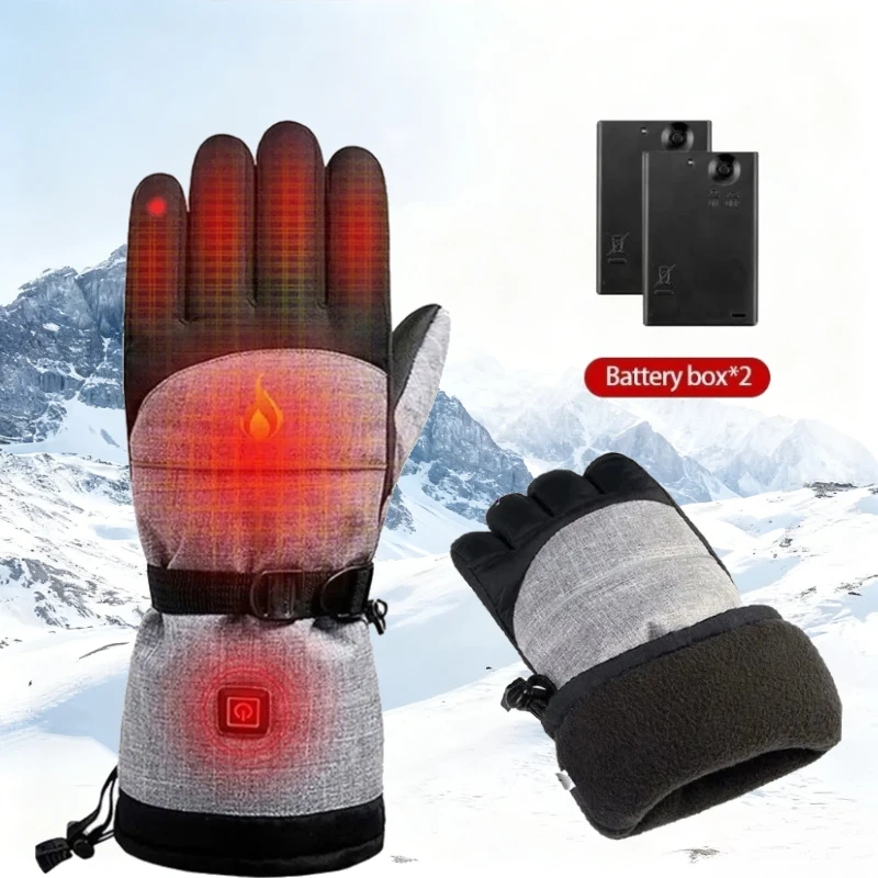 

USB Charging Heated Skiing Waterproof Gloves Battery Case Electric Touch Screen Winter Outdoor Warm Gloves