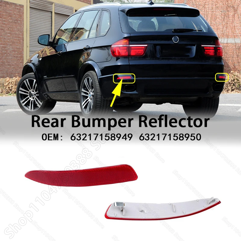 

Rear Bumper Reflector Warning Reflective Strip For 2007-2013 BMW X5 (E70) 63217158949 63217158950