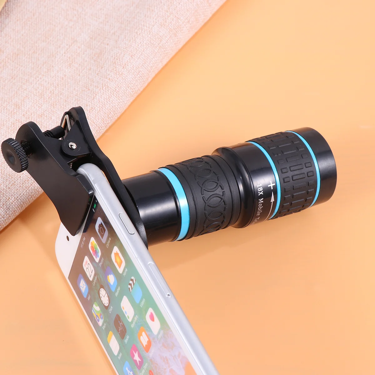 2Pcs Telephoto Phone Single-tube Telescope General Purpose 18 x External Camera Black Telescope Lens