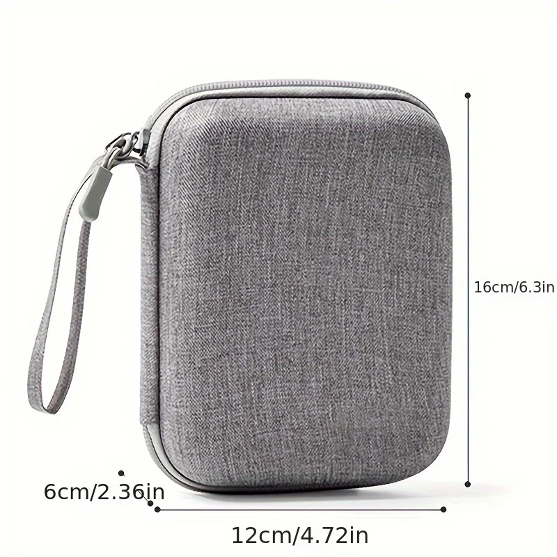 ODM Custom Small Size Zipper Oxford Square Bag Personal Portable Case for Earphone Earbud New Design with EVA Carrying Straps