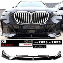 Carbon Fiber Pattern Front Bumper Lip Spoiler for BMW 2023 - 2025 Facelifted LCI G05 X5 M Sport xDrive50e xDrive50i M50i M60i