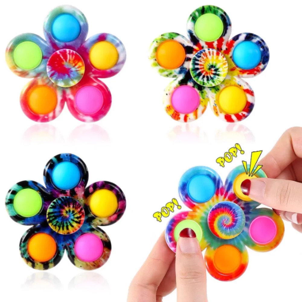 2/5 Uds. Top de burbujas colorido regalo de fiesta Fidget Spinne prensa rueda de burbujas bolsas de regalos rellenos juguete de entrenamiento de enfoque para niños