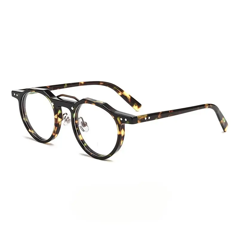 Premium Acetat Brille Rahmen Runde Niet Luxus Marke Designer Männer Brillen Retro Optische Gläser Frauen Brillen Brillen – Detail 11