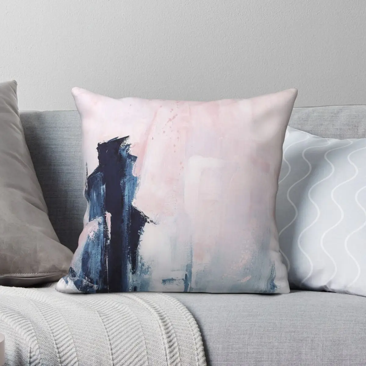 

Pink And Navy Geo Pillowcase Polyester Linen Velvet Pattern Zip Decorative Bed Cushion Case Wholesale