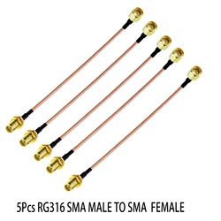 5 Stuks Nieuwe Rg316 Sma Vrouw Naar Sma Mannelijke Stekker Adapter Krimp Voor Pigtail Jumper Verlenging Coaxiale Draad Coax Kabel Laag Verlies
