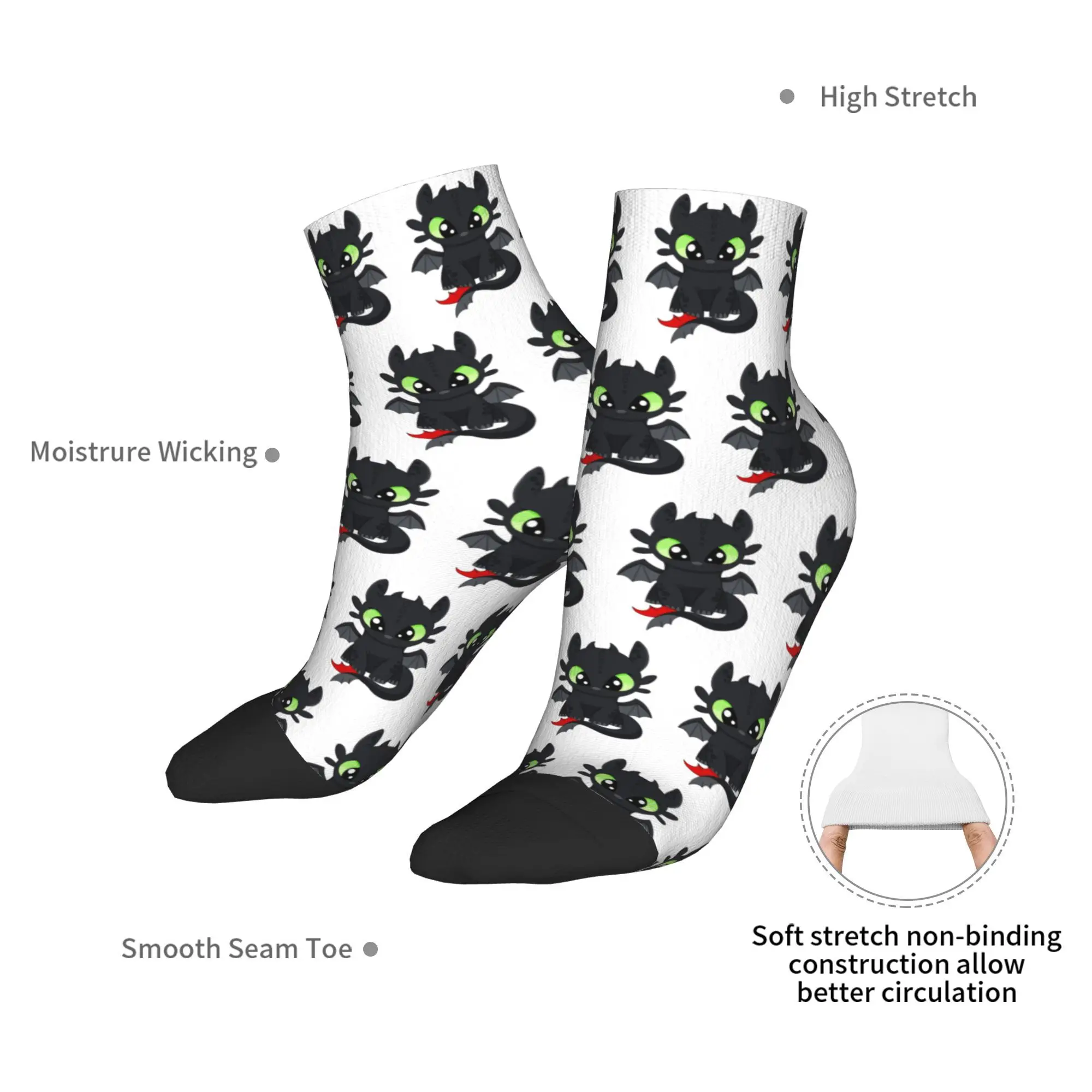 Skarpetki dziecięce All Seasons Baby Dragon, bez zębów, smok nocny furia, jak wytresować smoka, skarpetki załogowe, modne skarpety dla mężczyzn i kobiet