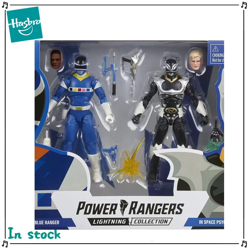 Figura de Anime Original de Hasbro Power Rangers Blue Warrior Black Warrior, Modelo de Colección, Juguete de Regalo