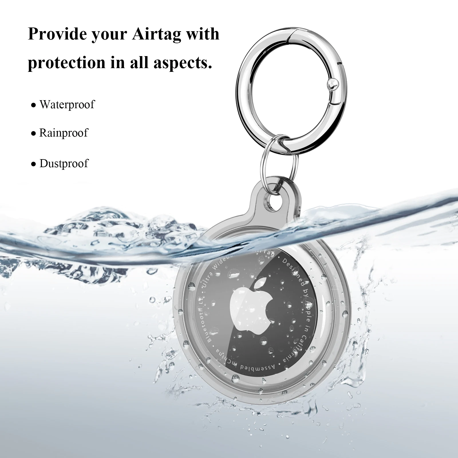 3 pçs/lote tpu caso para airtag proteção caso localizador protetor de silicone macio anti-perdido dispositivo chaveiro escudo para apple airtags