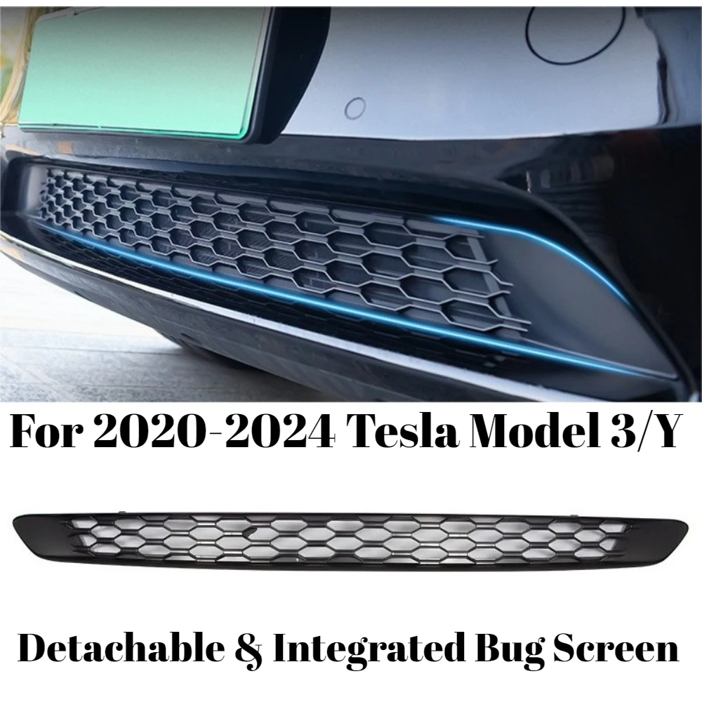 

For 2020-2024 Tesla Model 3/Y Detachable Integrated Bug Screen Dust-Proof Protective Mesh Air Intake Filter Auto Car Accessories