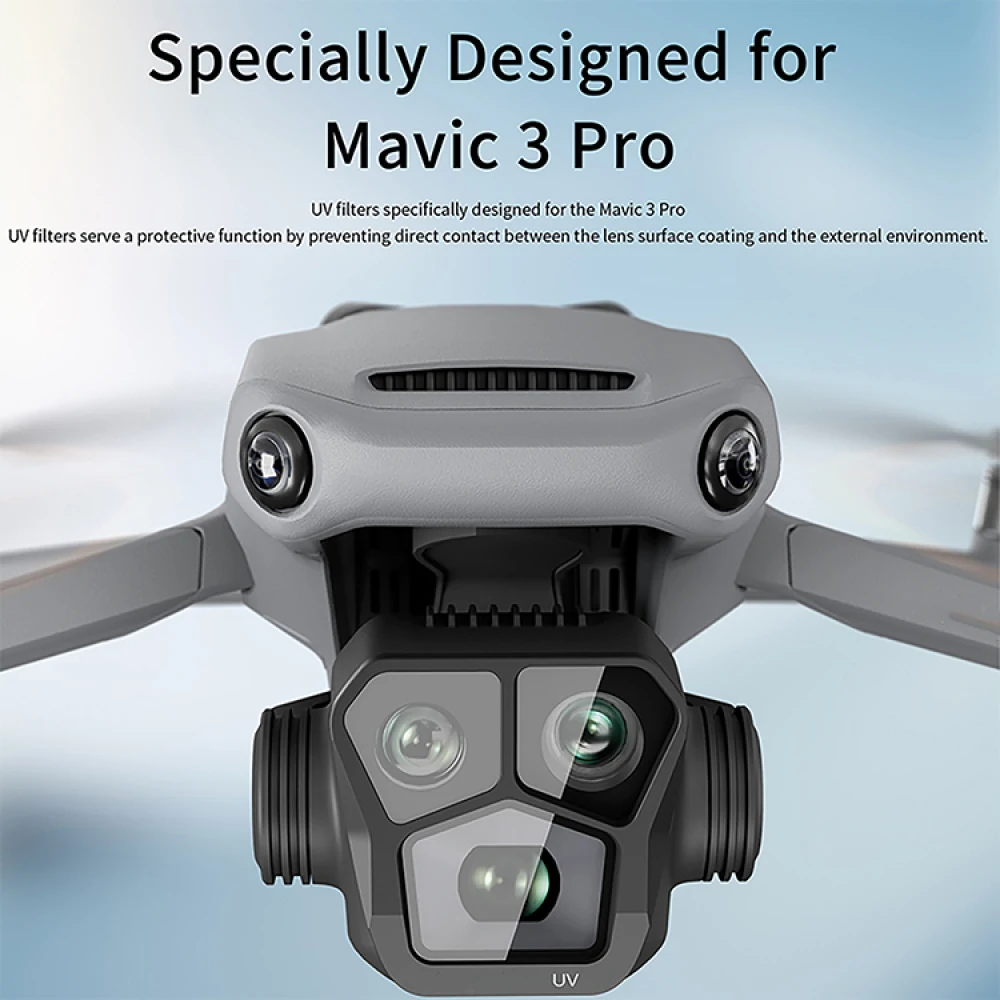 Drone ตัวกรอง UV 6.2g กรอบอะลูมินัมอัลลอยกันน้ำมันอุปกรณ์เสริมโดรนสำหรับ Mavic 3 Pro อะไหล่ทดแทนตัวกรอง UV