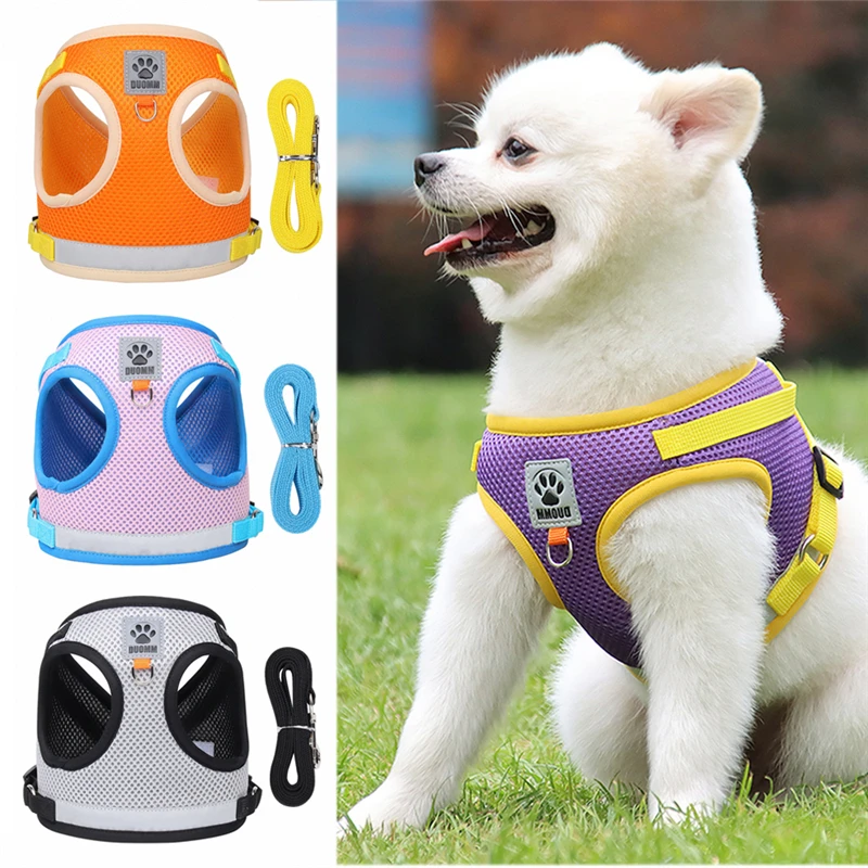 

Reflective Safety Pet Dog Harness and Leash Set for Small and Medium Dogs, Cat Harnesses Vest, Puppy Chest Strap, Pug, Chihuahua