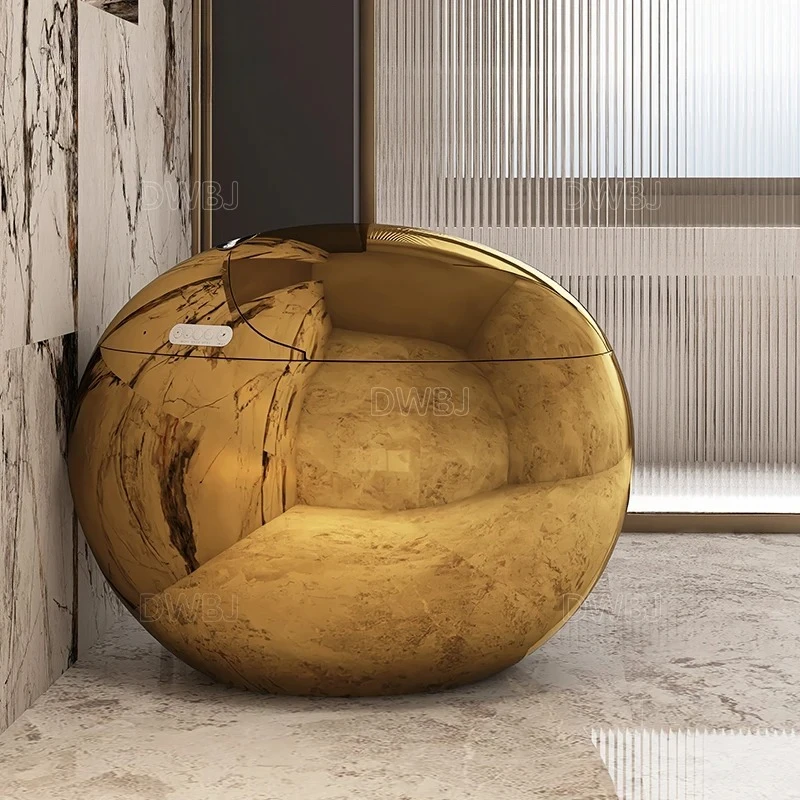 Intelligent Toilet, Golden Egg Toilet Seat, Intelligent Bathroom Technology, Floor Standing Golden Smart Toilet Seat, Luxurious