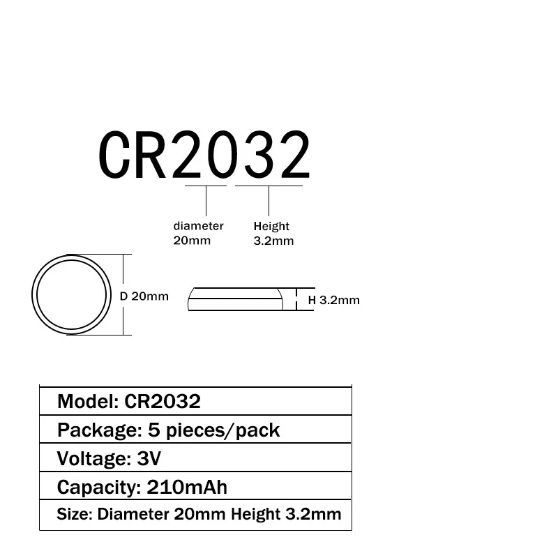 50/100/200Pcs Cr2032แบตเตอรี่3V ปุ่มเซลล์แบตเตอรี่นาฬิกาสำหรับนาฬิกาคอมพิวเตอร์ Cr 2032เหมาะสำหรับรองรับ Bulk ...