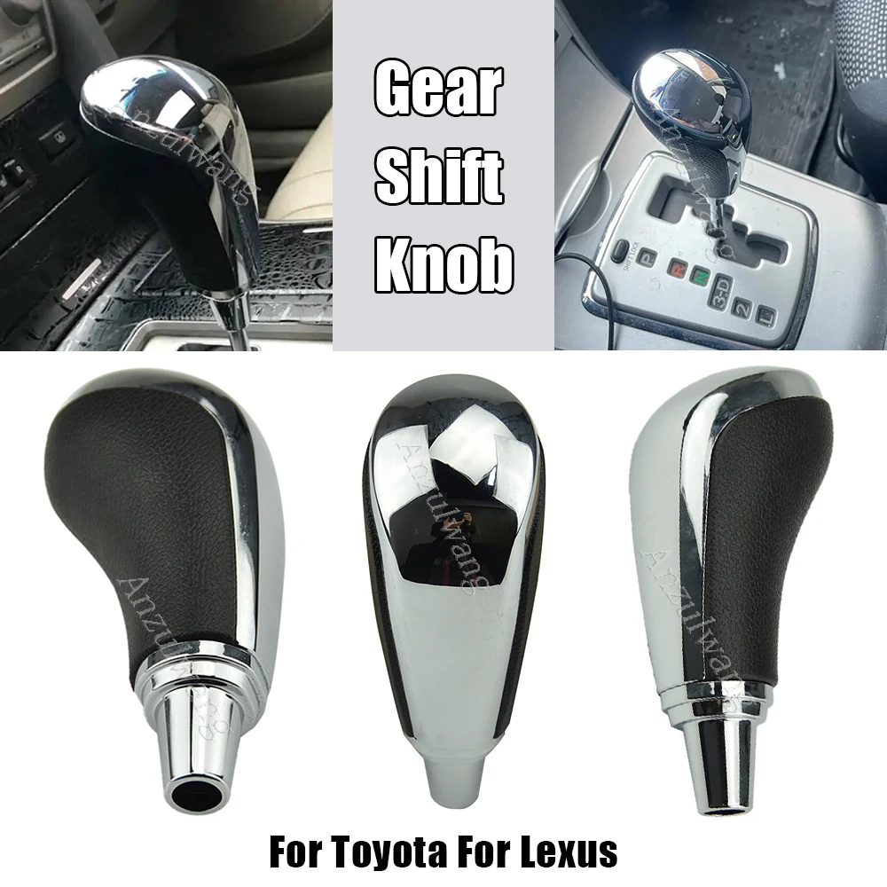 For Toyota Corolla Yaris RAV4 Camry For Lexus LS400 LX570 RX350 AT Car Chrome Gear Shift Knob Lever Shifter Handle Stick