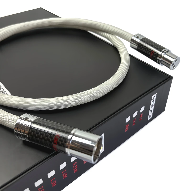 HiFi XLR Audio Kabel Reines Silber AES Koaxial Digitale Signal Linie 110 Ohm Carbon Faser XLR Stecker Ausgewogene Draht