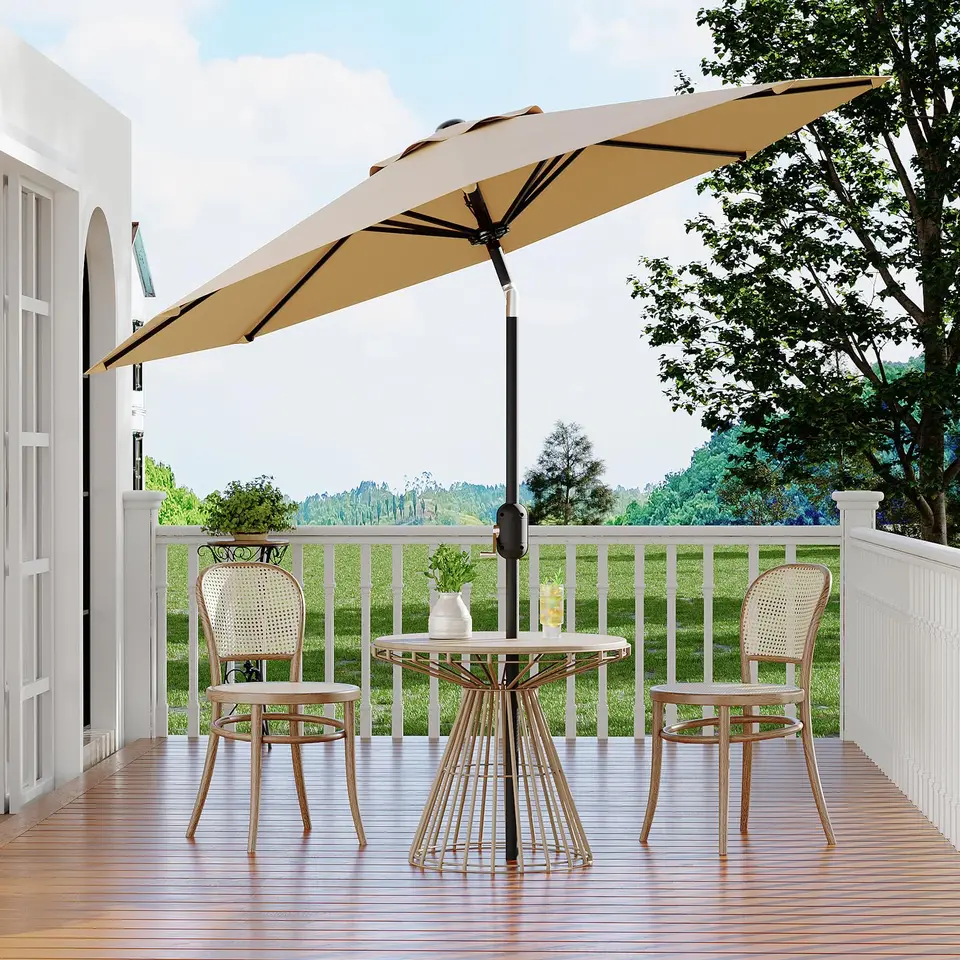 HAUSPROFI Portable Beach Umbrella Sunshade with UPF 50