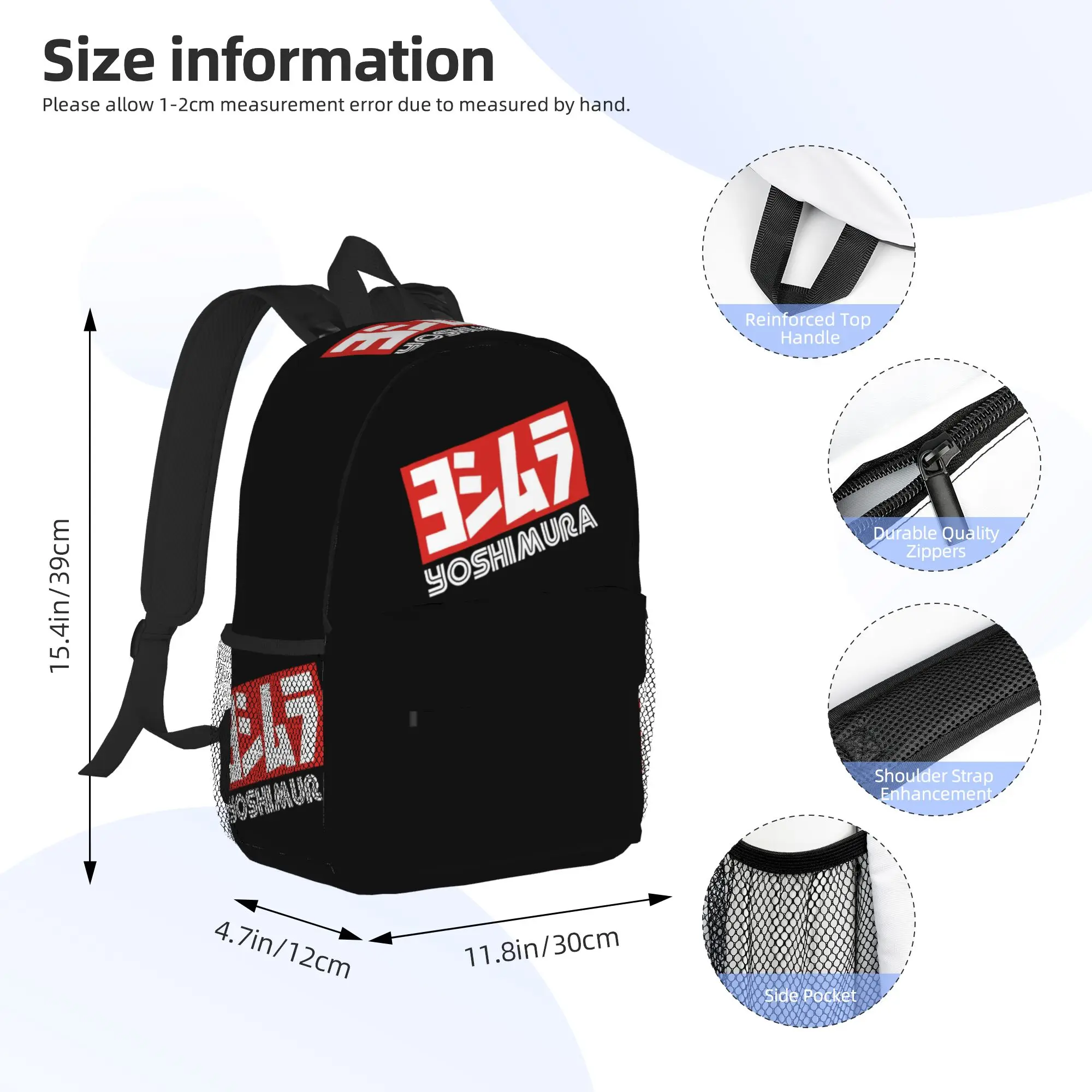 Yoshimura Japanese Motorcycle Exhaust Backpack Hot Sale Daypack Boys Girls BookBag Shoulder Bags for Men Women School Bag