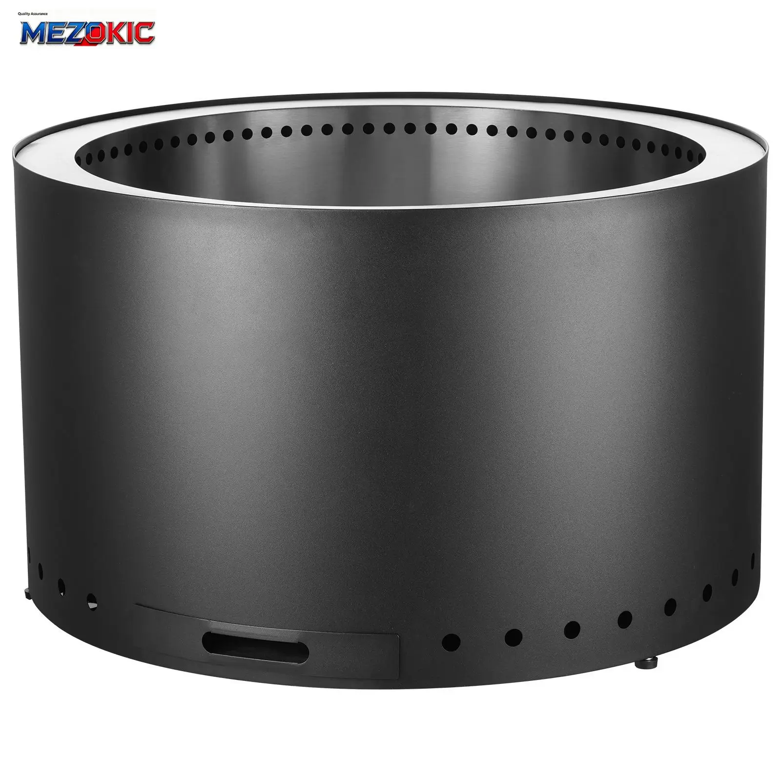 

Smokeless Fire Pit Stove Bonfire, H: 18 in x Dia: 28 in ,Wood Burning Fireplaces with Removable Ash Pan, SUS430 Stainless Steel inner Portable Outdoor Firepit,for Outdoor Patio Camping, Black