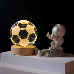 Crystal Ball Night Lights Glowing Planet Galaxy Astronaut 3D Moon Table Lamp USB Atmosphere Lamp Tabletop Decorations Kid Gifts