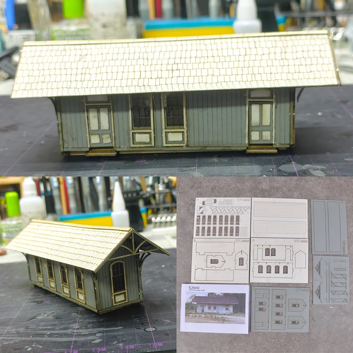 Maqueta arquitectónica, mesa de arena, tren, ferrocarril, residencia, casa, casa independiente, diorama, kit de maqueta a escala 1/87