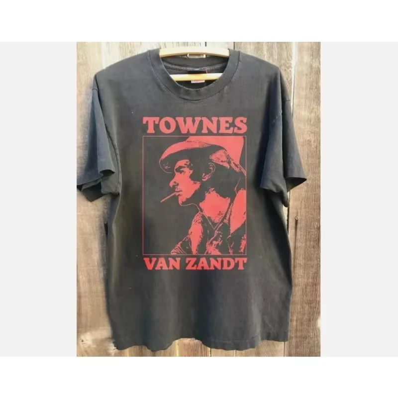 Unisex T-shirt Men Women Townes Van Zandt Felix Cotton Charcoal