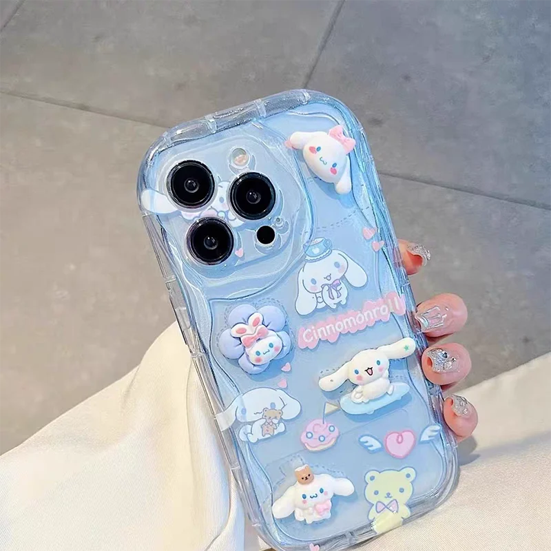 Cinnamoroll Melodie Cartoon 3D Case Voor POCO M7 F7 X7 X6 F6 M6 X5 M4 X3 Pro M5S C71 C61 C65 C75 5G 4G Keten TPU Telefoon Cover Gevallen
