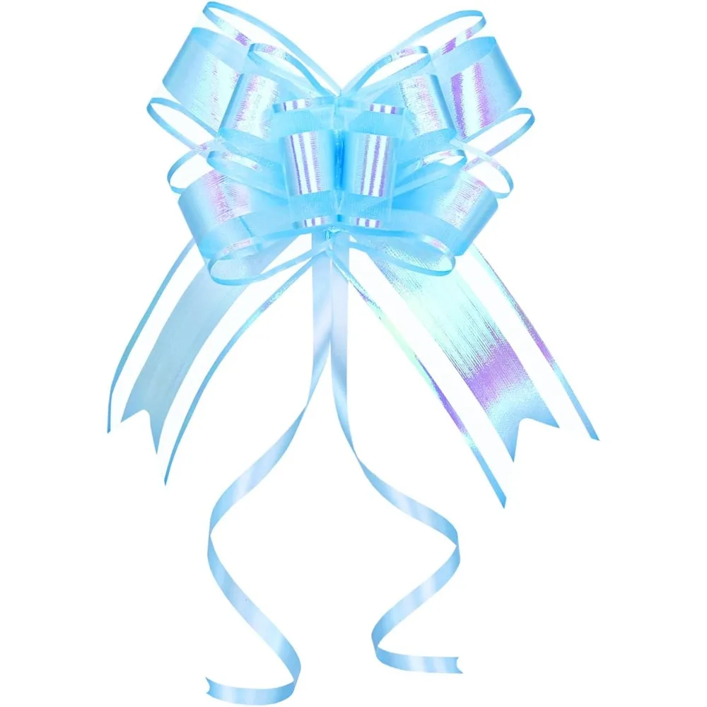 أقواس هدايا، قوس سحب أزرق قزحي الألوان للسلال، باقة زهور، ورق، حقيبة هدايا، صندوق، استحمام الطفل، هانوكا (6 بوصة)