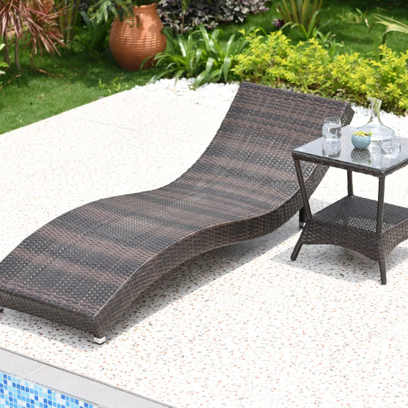 Rattan Recliner Beach Chair Sun Loungers Swimming Outside Pool Beach Chair Armrest Adults Free Shipping Silla Playa Furniture