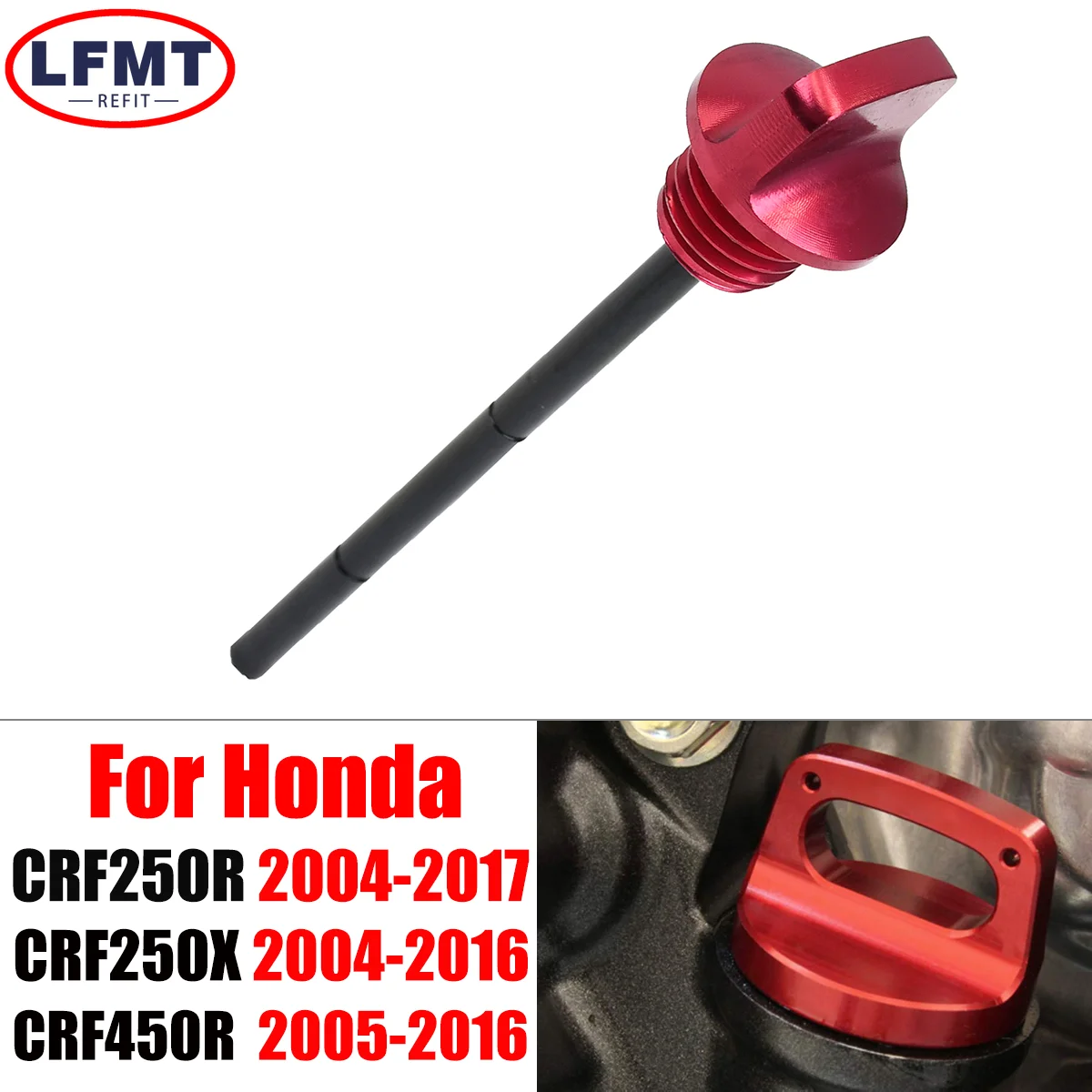 

Motorcycle CNC aluminum Oil Dipstick Gauge Plugs For Honda CRF250R 250X CRF450R 2004-2017 Enduro Dirt Pit Bike Universal parts