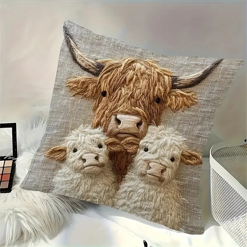 45cm Short Plush Calves Lambs Pillowcase Cartoon Farm Animals  Sofa Cushion Cover Home Decorative Bed Pillow Case Bed Favor