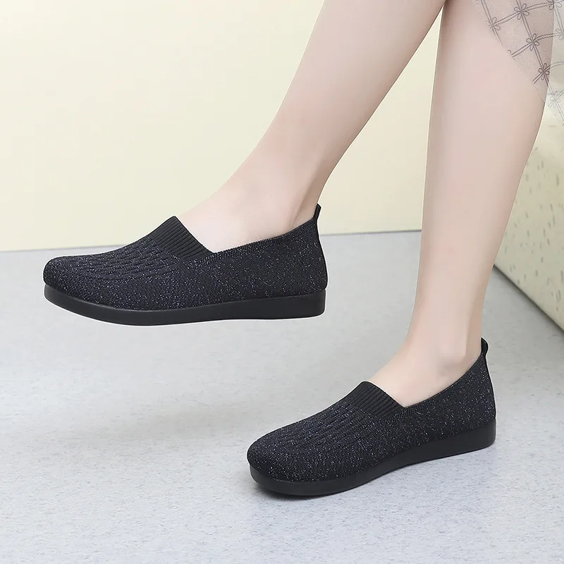 2024 women summer sneakers slip on flat shoes Women\'s Casual Loafers walking shoes Female Outdoor Mesh Soft Bottom Sports Shoes