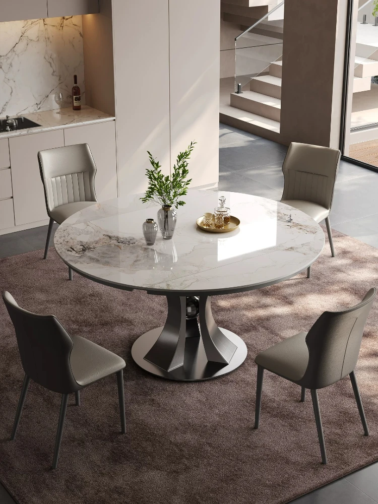 Retractable Folding Square And Round Small Apartment Household Dining Table Unique Design Restaurant Luxury Dining Table Set