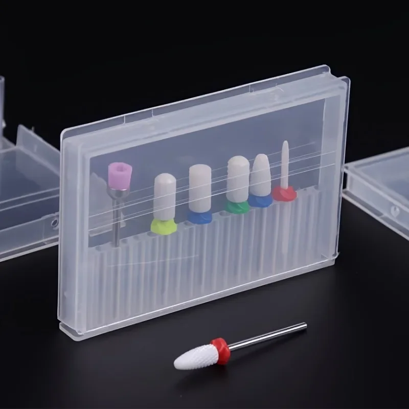 2pcs Clear Acrylic Nail Drill Bit Holder, 20-Hole Manicure Tool Organizer, Unscented Plastic Display Case for Electric Nail