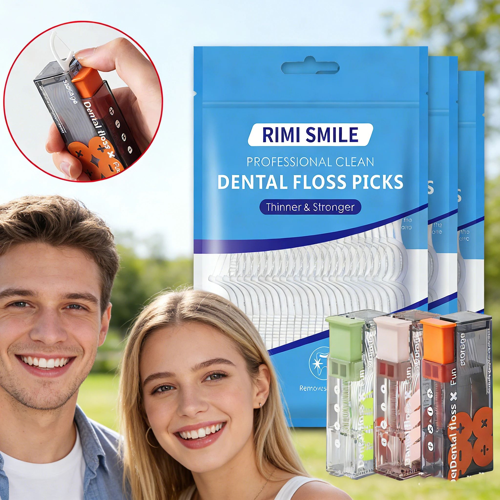 100pcs Disposable Bagged Dental Floss - Automatic Dental Floss Box - Suitable For Outdoor, Travel, Camping - Clean Mouth, Clean
