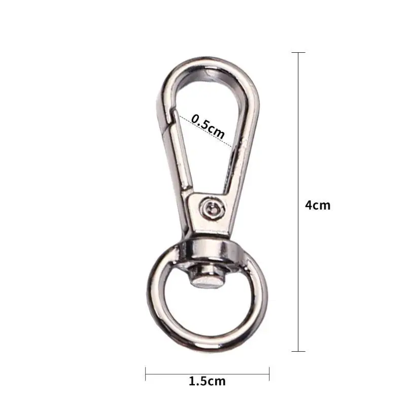 2Pcs Polished Finish Swivel Lobster Claw Clasps Gold Silver Push Gate Trigger Snap Clips for Jewelry Bag Making Supplies