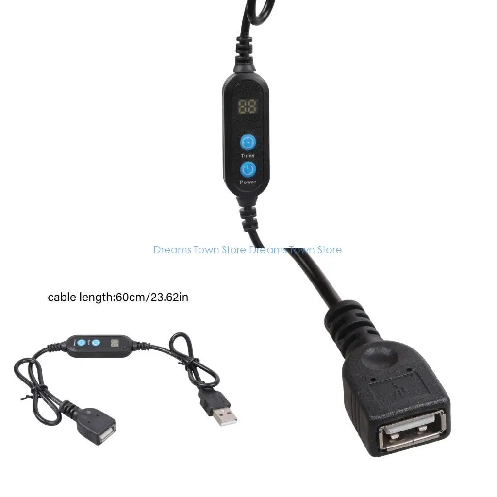 HX6A Adjustable 1-12H Timer USB Cable For Aquariums Fan LED Light Control Line，For Aquariums Fan LED Lights 5V Power Saving